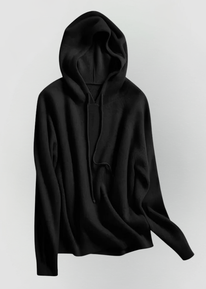 Anja:  Pullover mit lässiger Kapuze