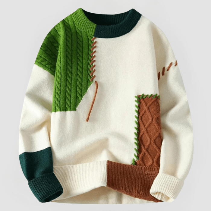 Pull ARNE : Motif patchwork douillet