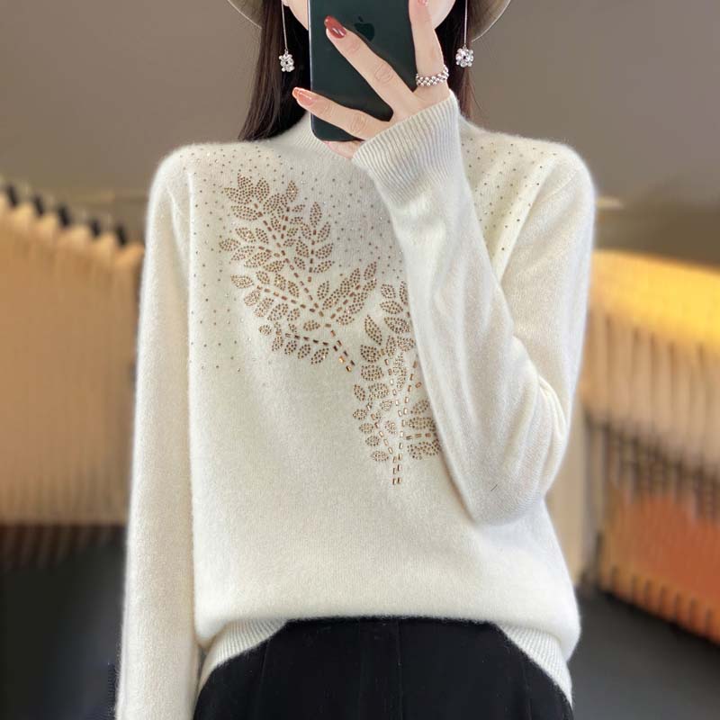 Berg-Feldt | Strickpullover Mit Zartem Blättermuster