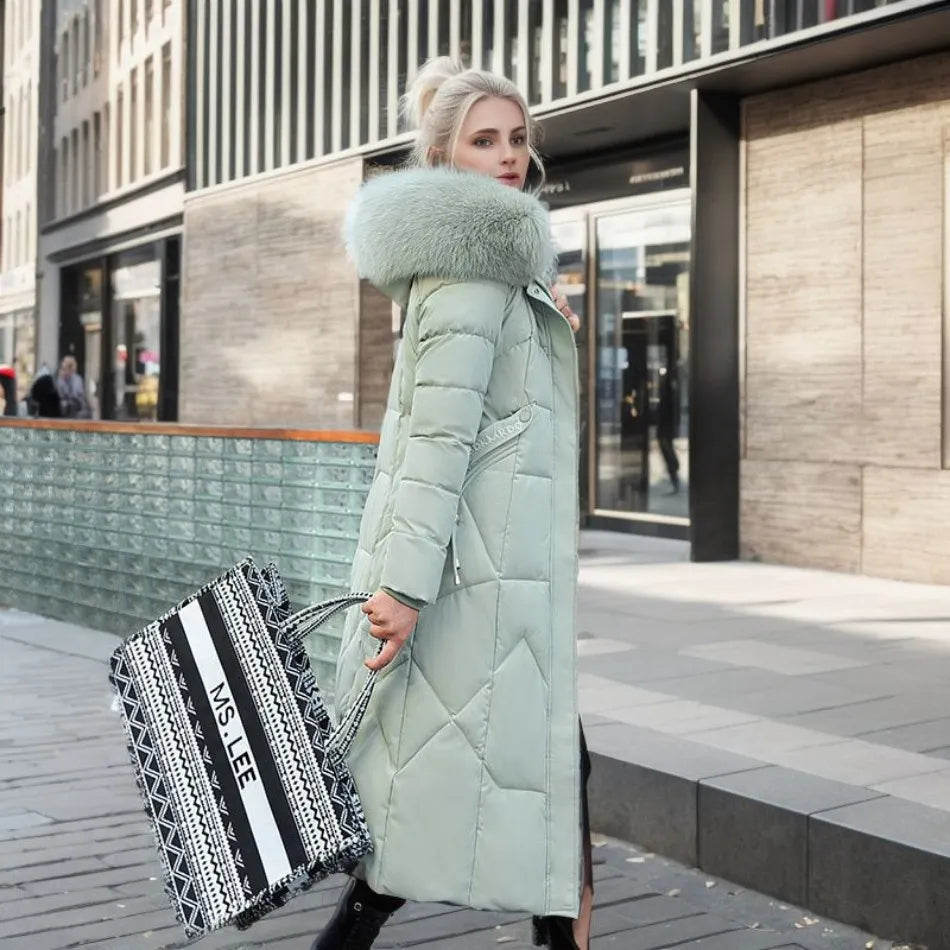 Berg-Feldt | Lange gesteppte Jacke mit Kapuze Isolde