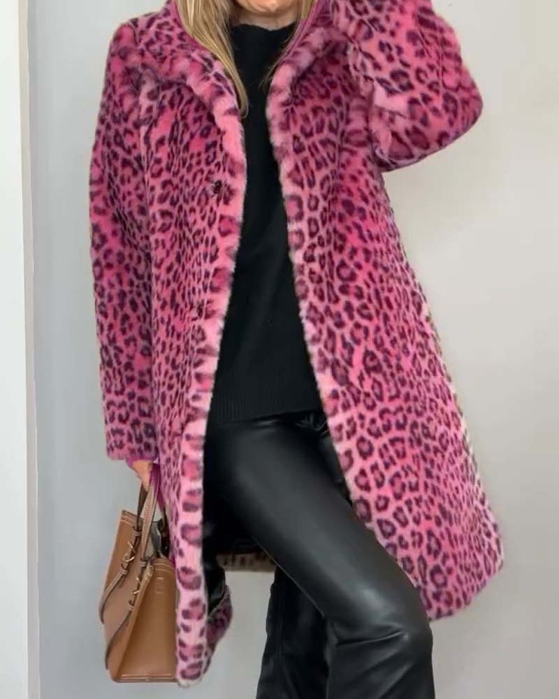 Berg-Feldt | Leoparden Lange Weiche Jacke