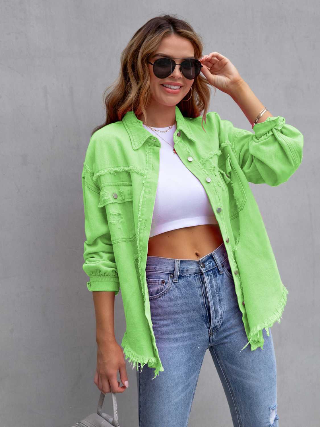 Berg-Feldt | Distressed Drop Shoulder Denimjacke