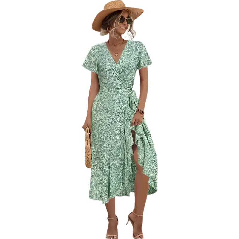 Mila® | Robe portefeuille élégante, ornée de volants