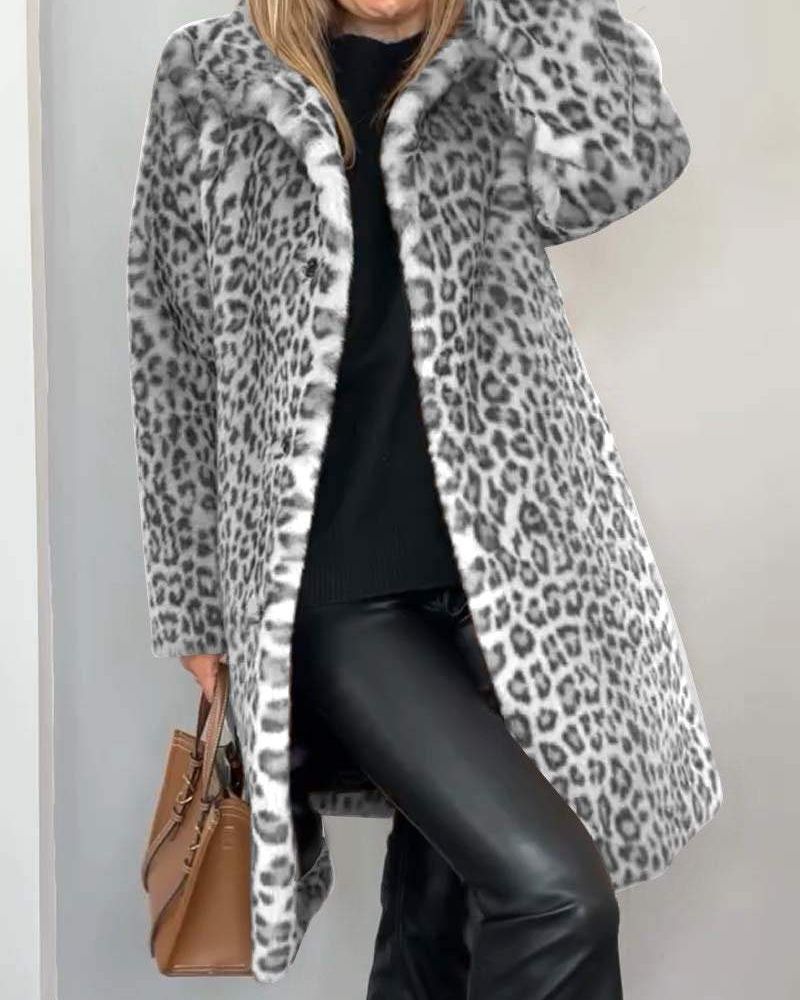 Berg-Feldt | Leopard Lange Weiche Jacke