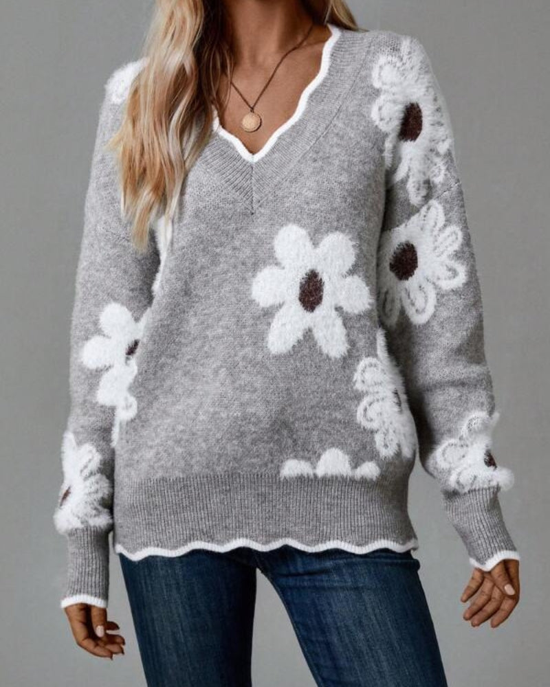 Berg-Feldt | Strickpullover mit Blumen