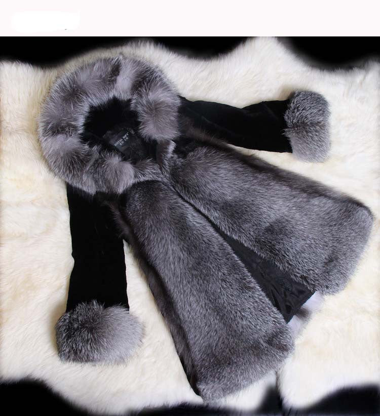 Manteau élégant en fausse fourrure pour femme avec col volumineux et poches latérales Berg-Feldt