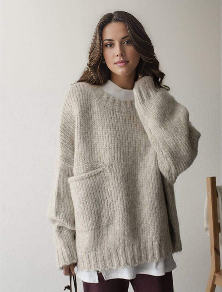 Berg-Feldt | Übergroßer Strickpullover mit Tasche