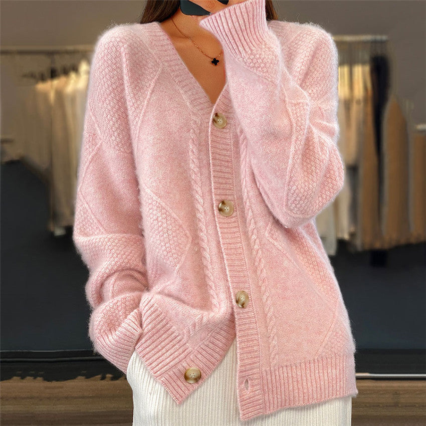 Berg-Feldt | Strickjacke mit V-Ausschnitt