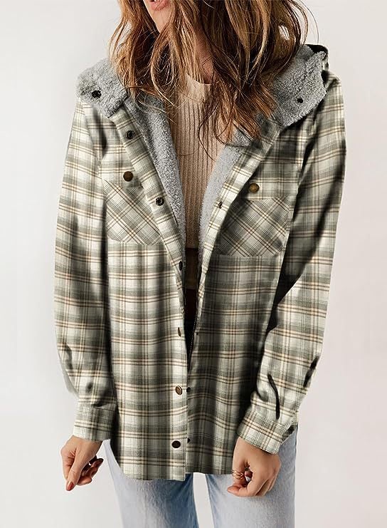 Berg-Feldt | Plaid Jacke Langarm Schnalle Wolle mit Kapuze
