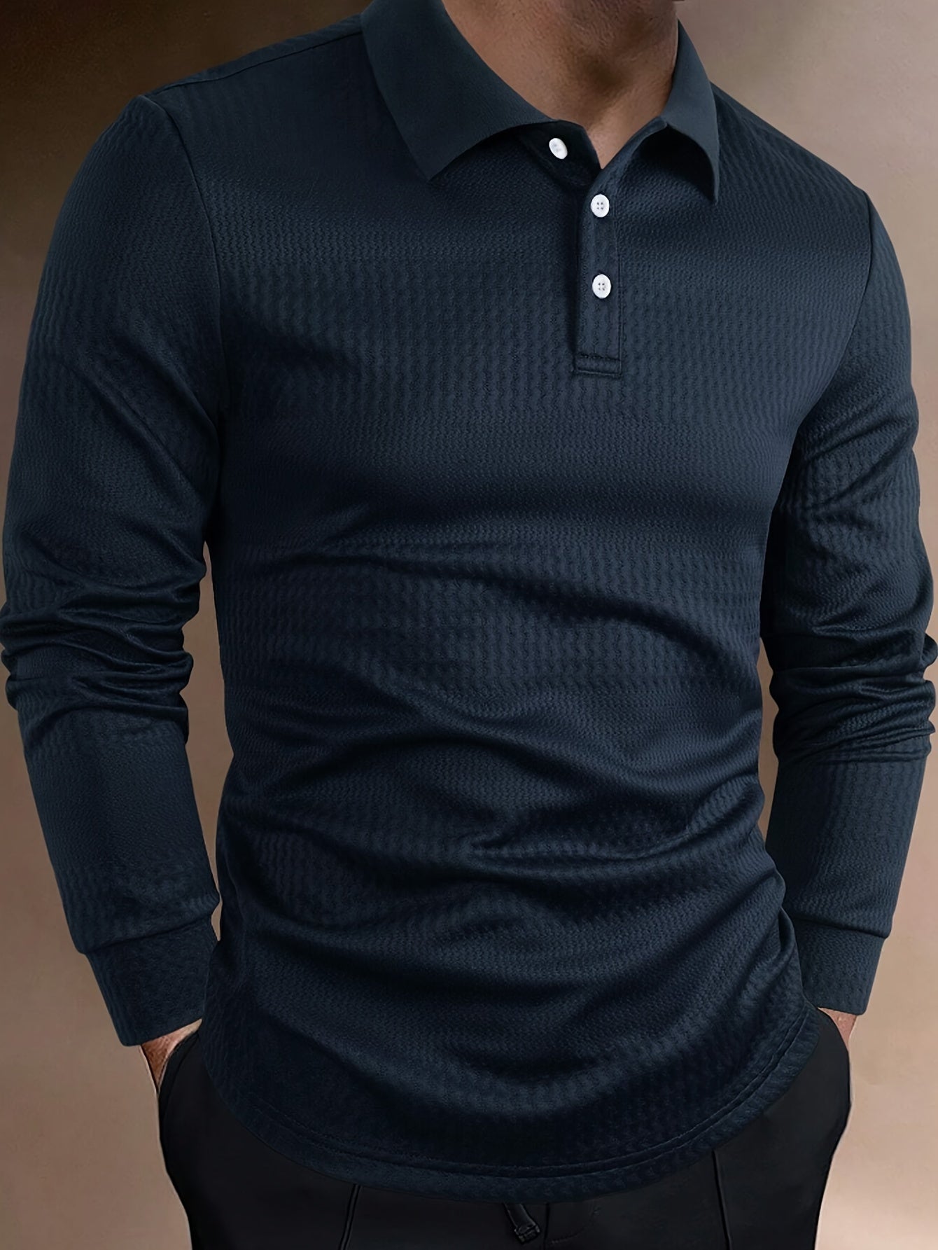 Berg-Feldt | Elegante Langärmelige Polo Texturiertes Design Stilvoll und Komfortabel
