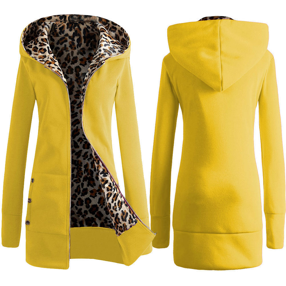 Veste à capuche pour femme doublée léopard Berg-Feldt