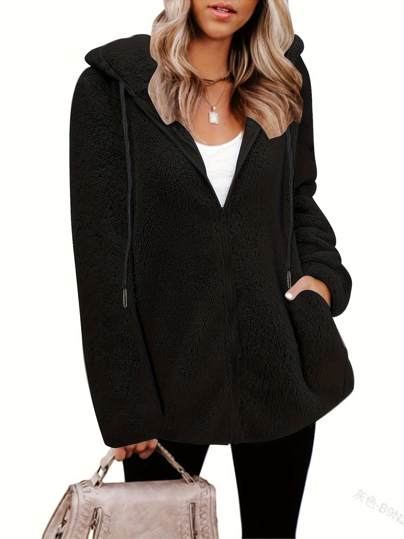 Berg-Feldt | Leichtgewicht Teddyjacke mit Kapuze Polyester Warm und Bequem