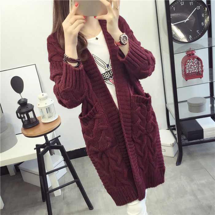 Cardigan femme en grosse maille avec élégant motif torsadé et poches pratiques Berg-Feldt