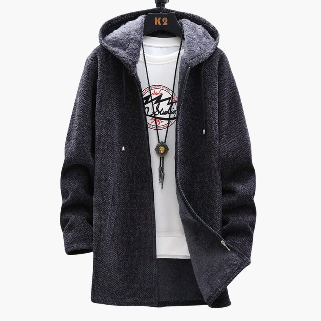 Berg-Feldt | Lange Kapuzenjacke Weiches Fleecefutter Bequemer Stil