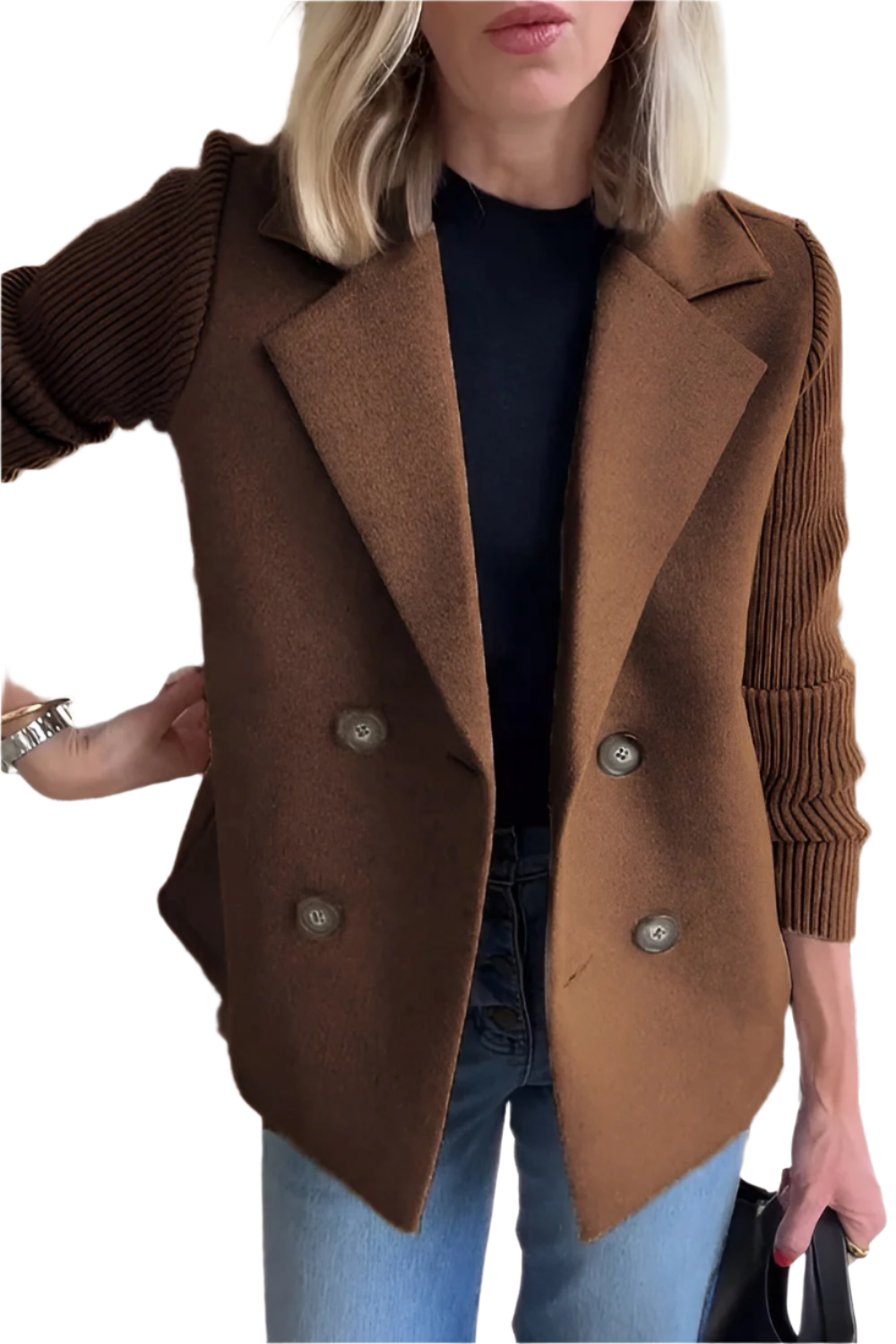 Berg-Feldt | Blazer pour femme en laine vegan avec manches tricotées