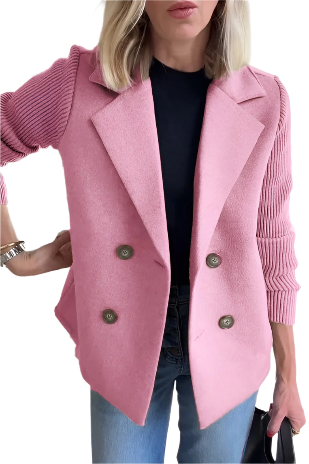 Berg-Feldt | Blazer pour femme en laine vegan avec manches tricotées