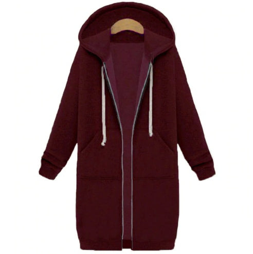 Sweat-shirt femme Fudus : coupe longue et fermeture éclair