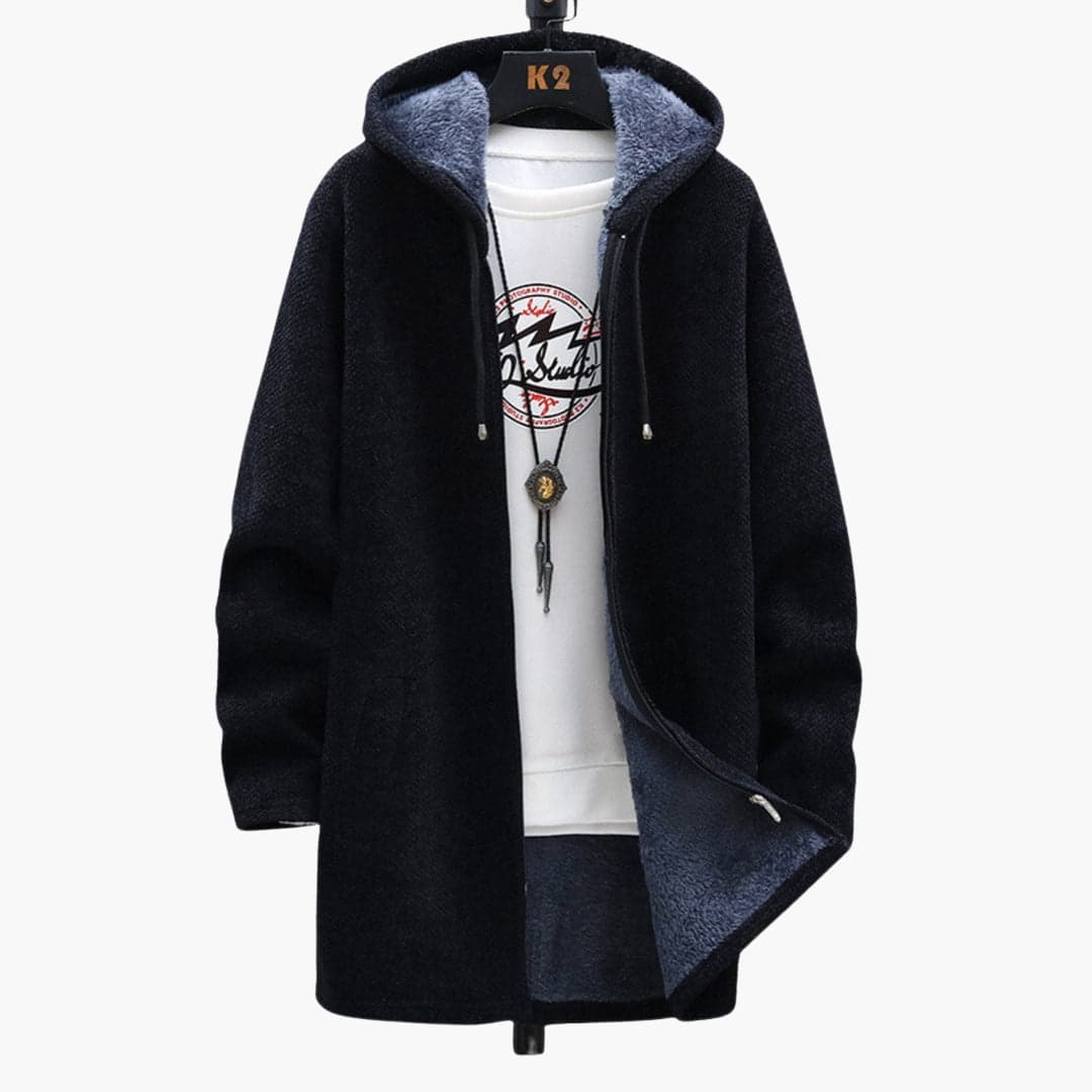 Berg-Feldt | Lange Kapuzenjacke Weiches Fleecefutter Bequemer Stil
