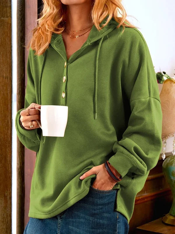 Berg-Feldt | Sweater mit Kapuze und Knöpfen