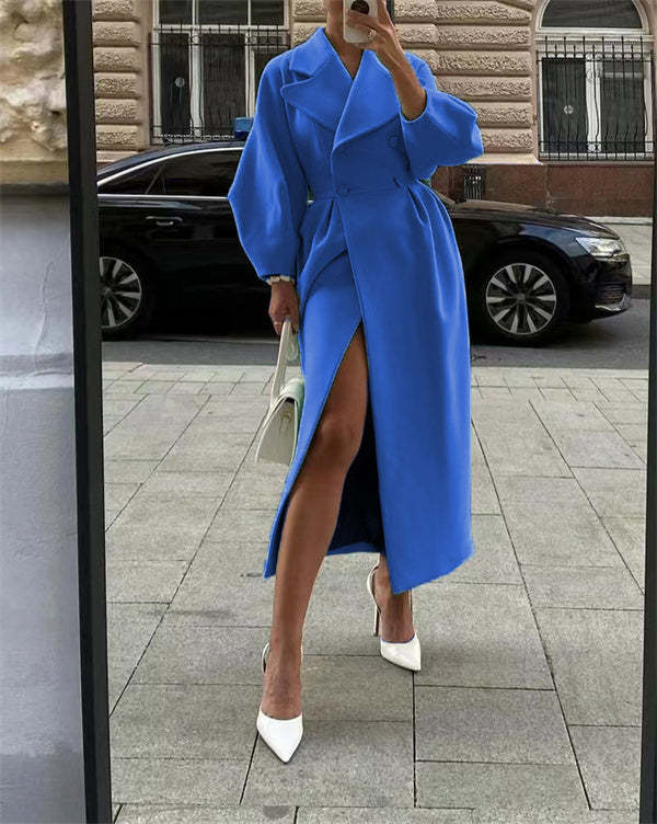 Berg-Feldt | Pull en laine vintage avec manches lanternes et col à revers