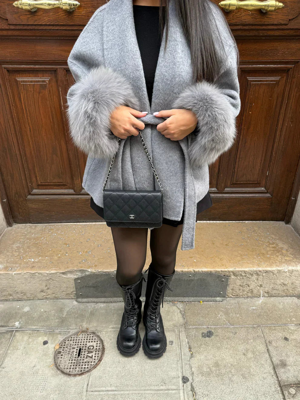 Berg-Feldt | Manteau d'hiver - Manteau Bella avec manches en fausse fourrure