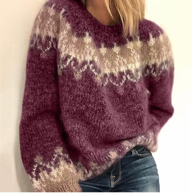 Berg-Feldt | Strickpullover - Weiche Wollmischung - Nordisches Muster - Lässige Passform