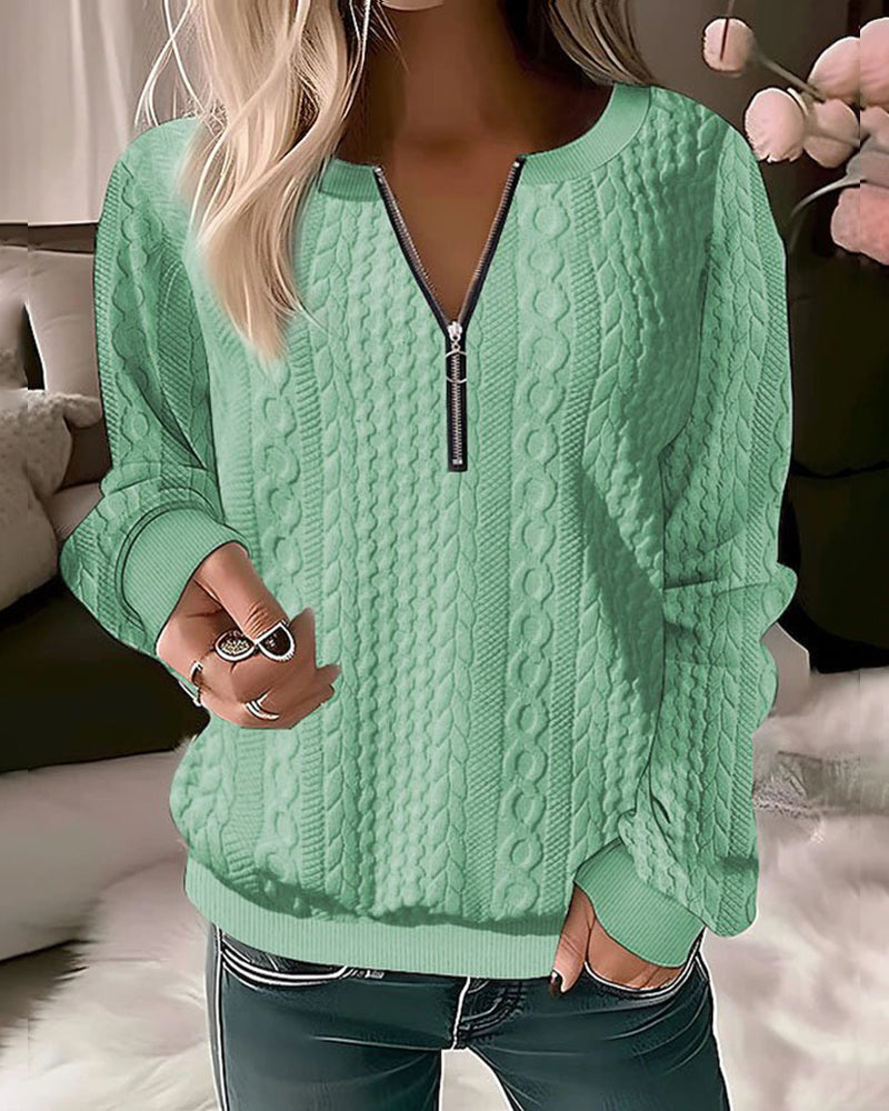 Berg-Feldt | Lässiger Strick Halbzip Pullover