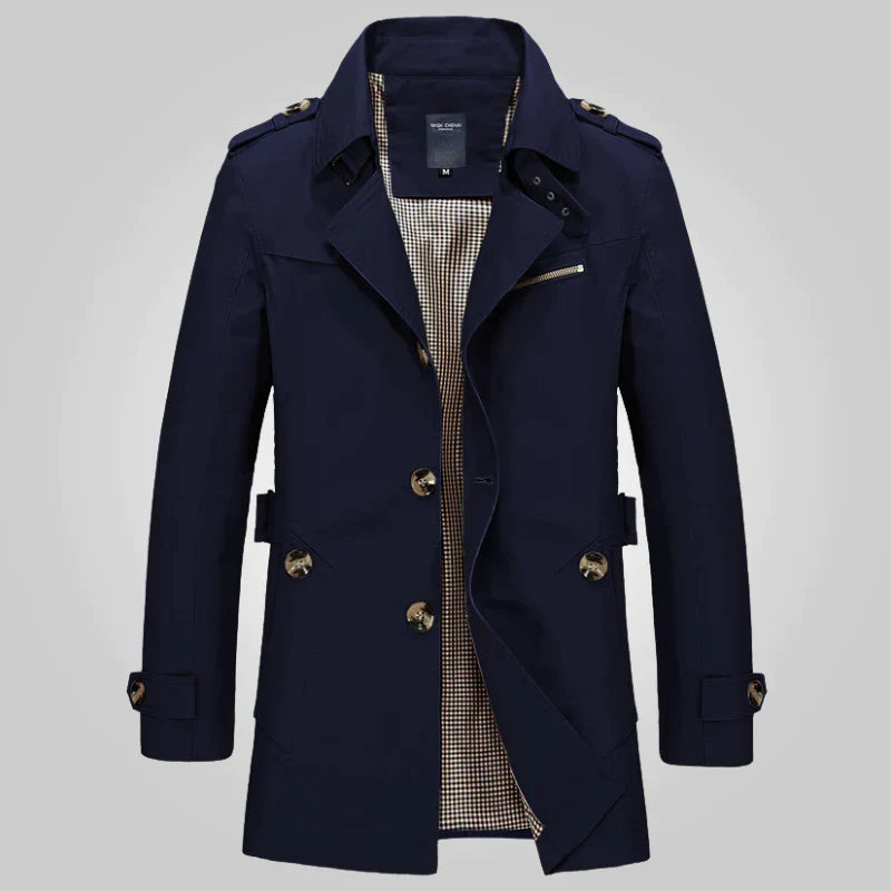 Berg-Feldt | Trenchcoat mit Stehkragen für Damen - Knopfdetails