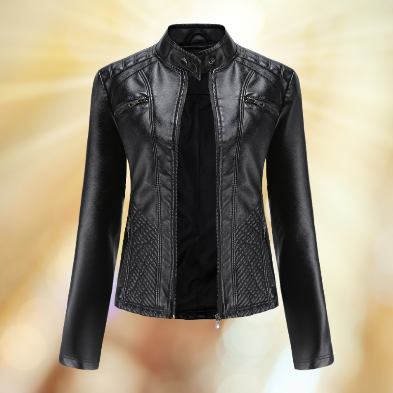 Veste en cuir confortable pour femme mi-saison
