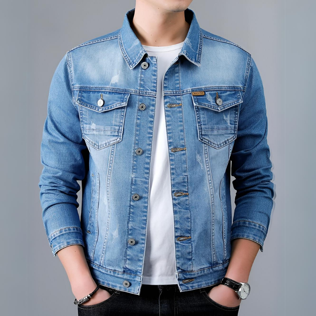 Berg-Feldt | Klassisch Herren Denim Jacke