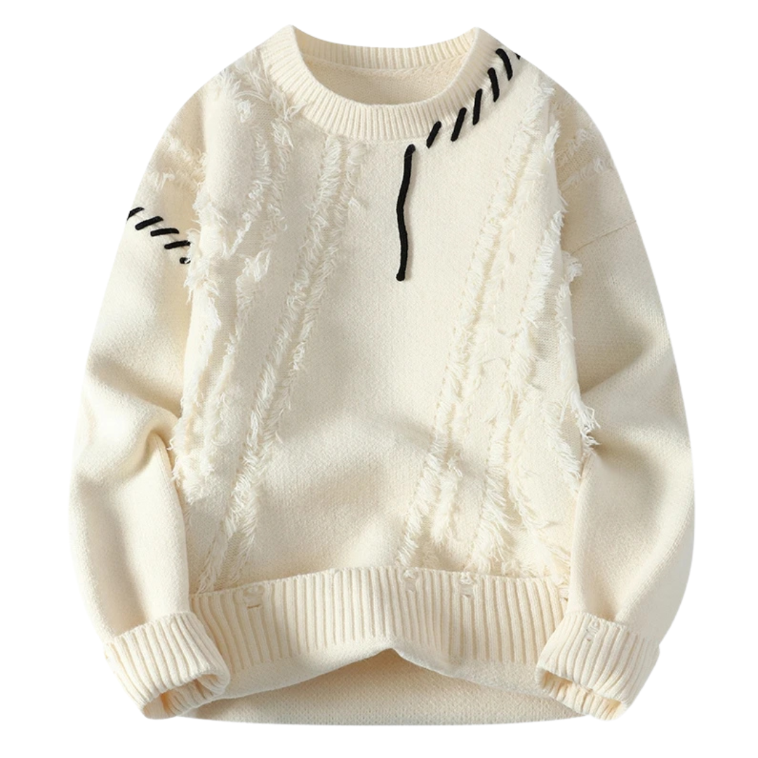 Berg-Feldt | Strickjacke mit Rohnähten Lässiger Schnitt Einzigartiger Streetwear-stil