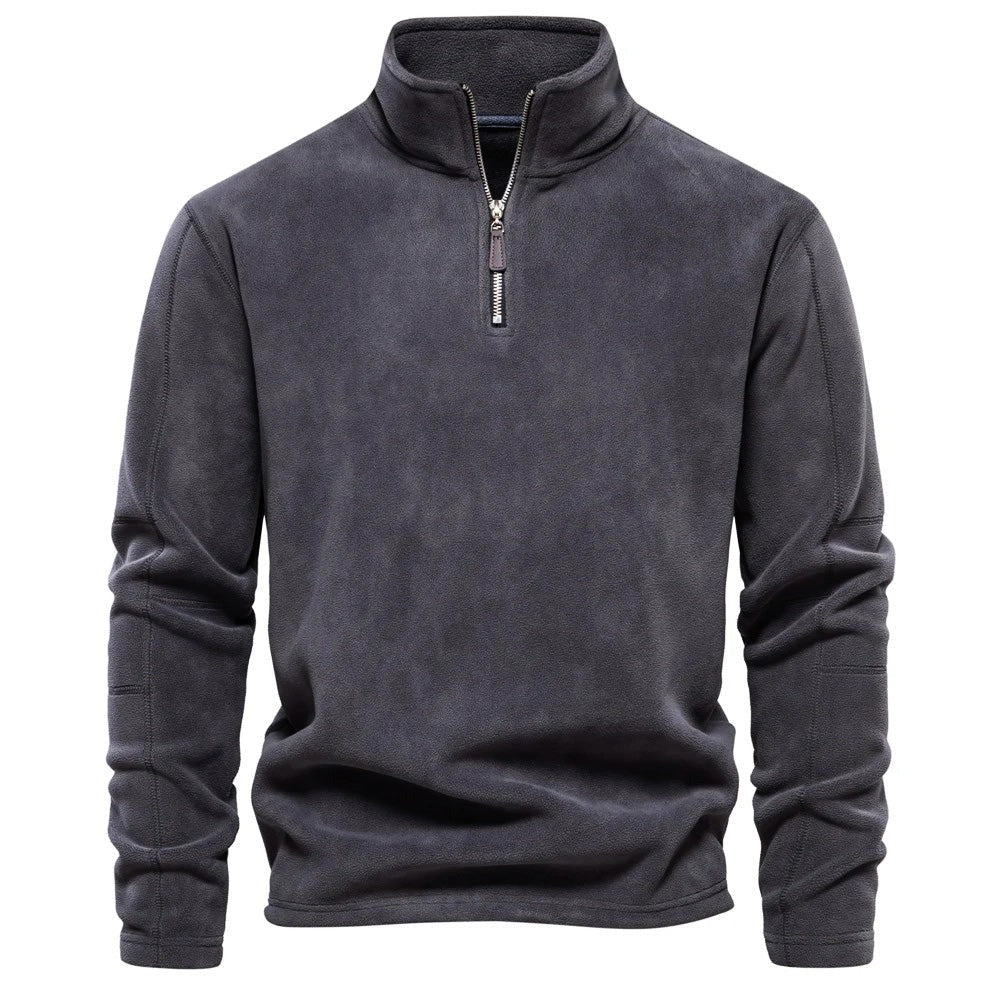 Berg-Feldt | Strickpullover mit Half-Zip Wollmischung Klassisch und Bequem