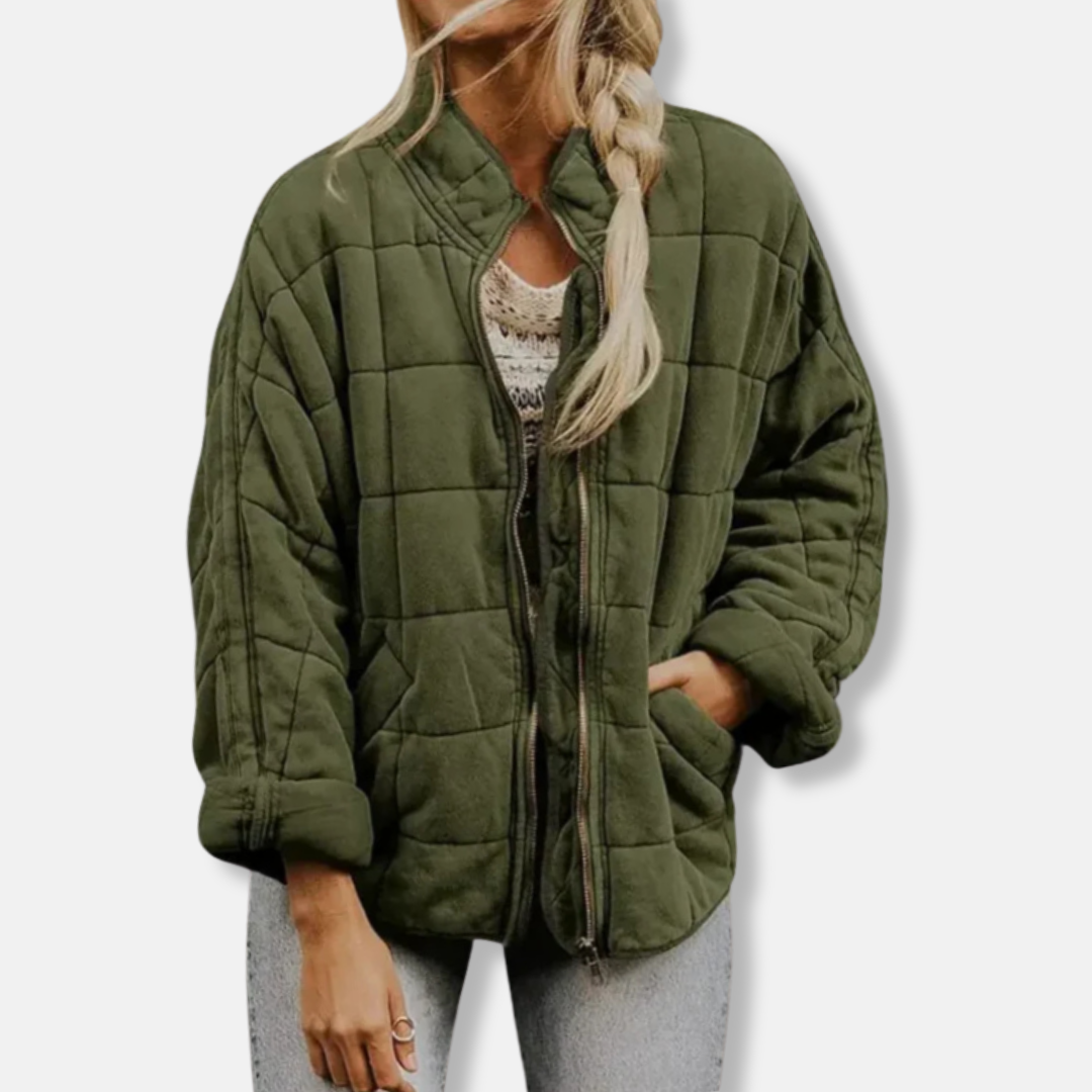 Berg-Feldt | Steppjacke - Oversized Fit - Stehkragen - Lange Ärmel - Reißverschlussverschluss