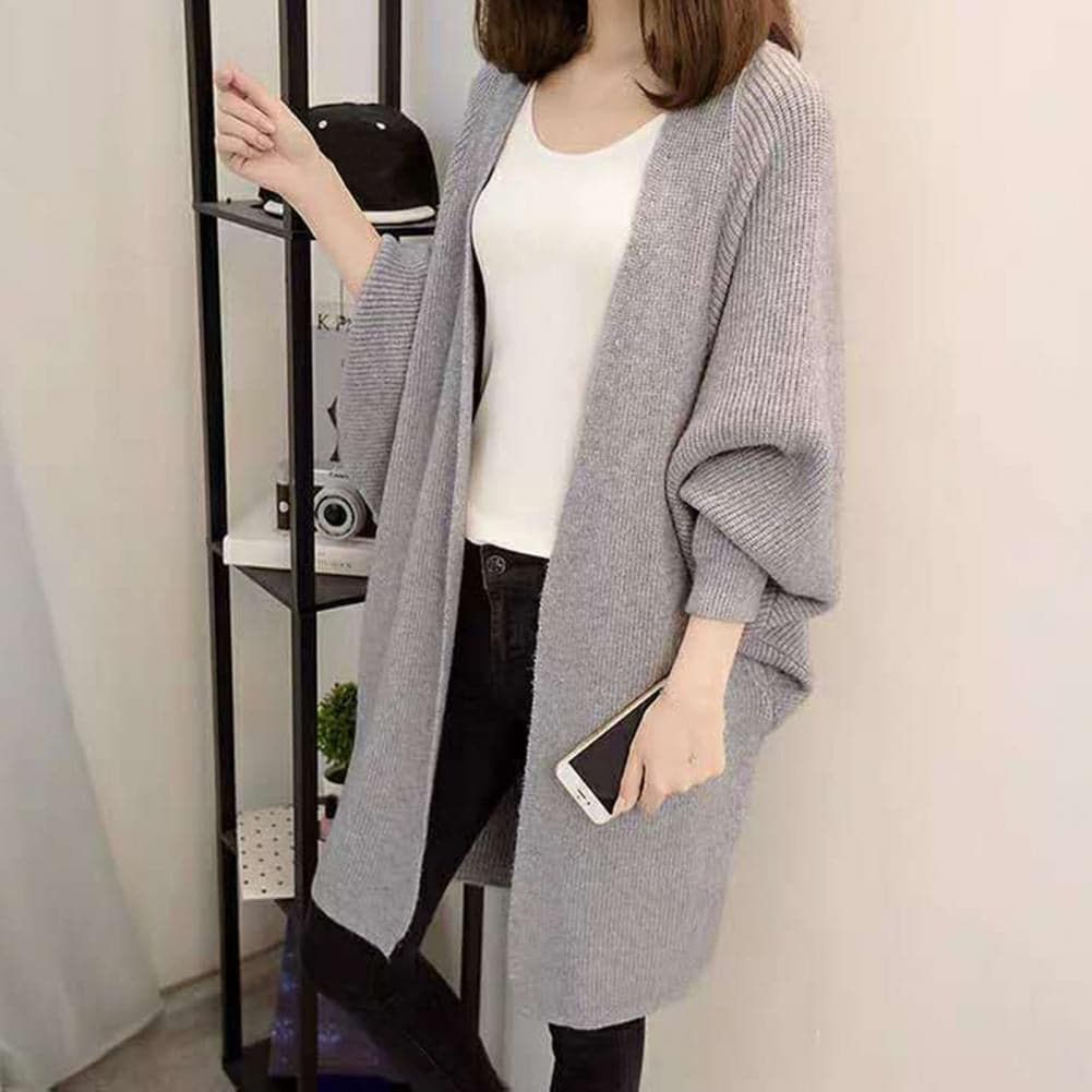 Berg-Feldt | Langer Cardigan - Weiches Strickmaterial - Offene Vorderseite - Lockere Passform mit Taschen