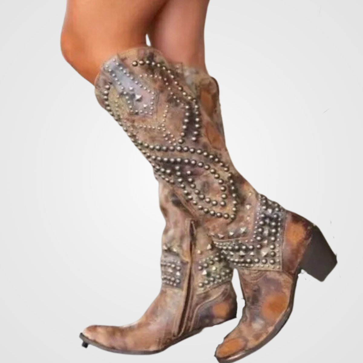 Berg-Feldt | Lange Stiefel mit Nieten-Design