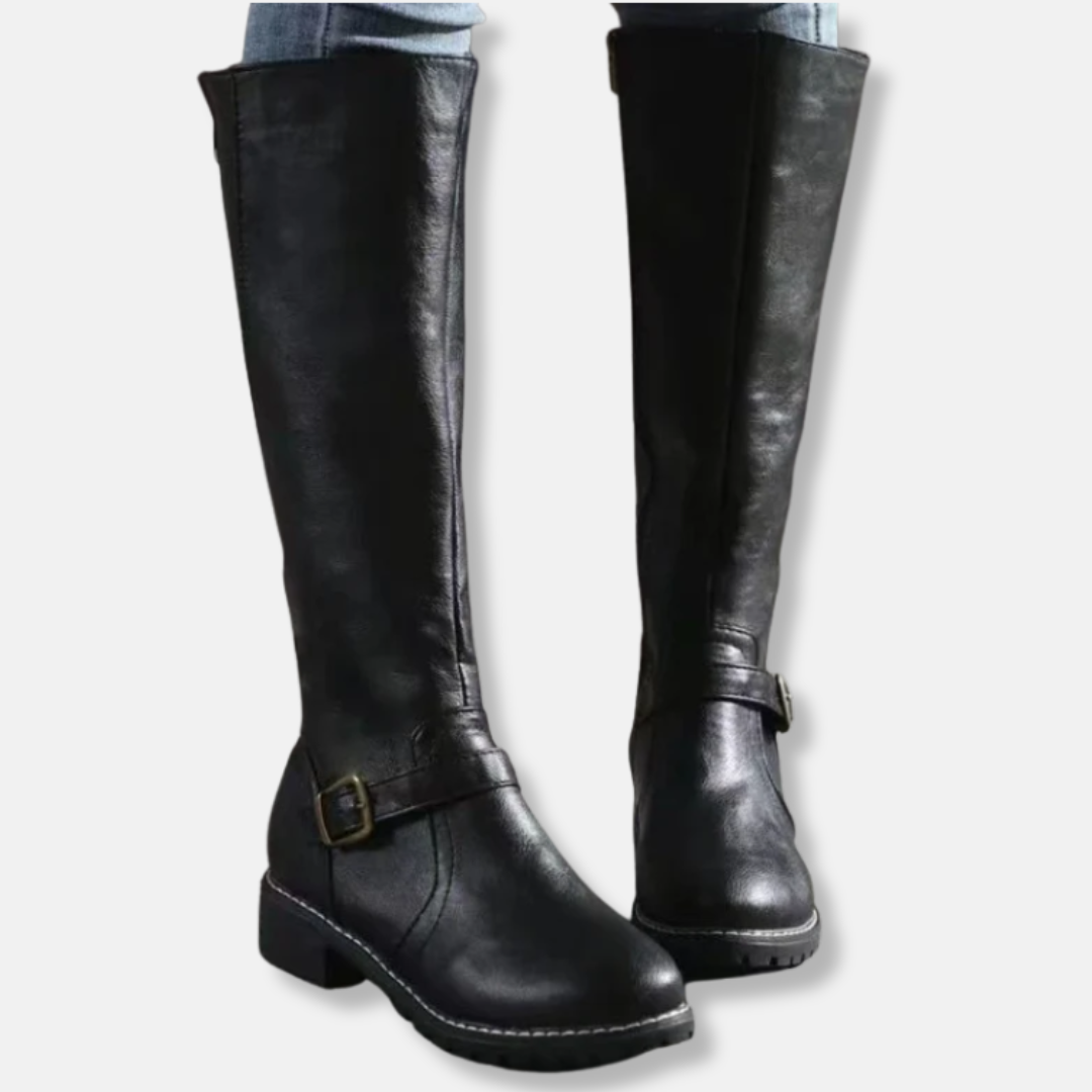 Berg-Feldt | Stiefel - Lederähnliches Material - Knielanger Schaft - Doppelte Reißverschlussöffnung