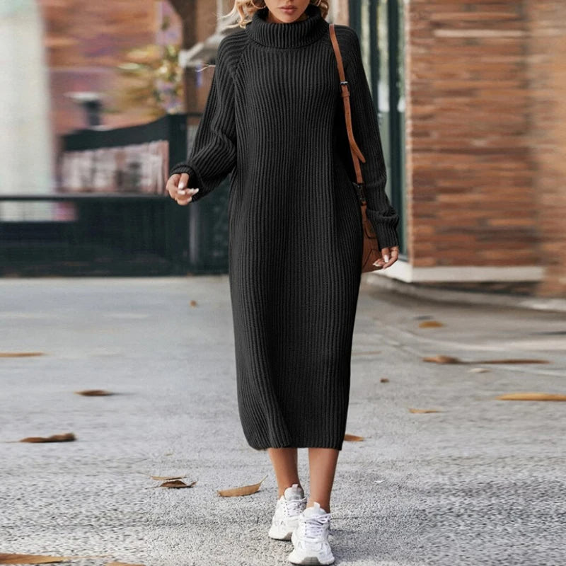 Berg-Feldt | Robe pull longue confortable pour femme avec col
