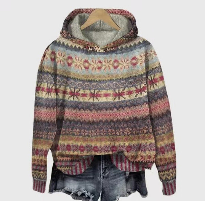 Hoodie à capuche Fudus au design vintage pour femme