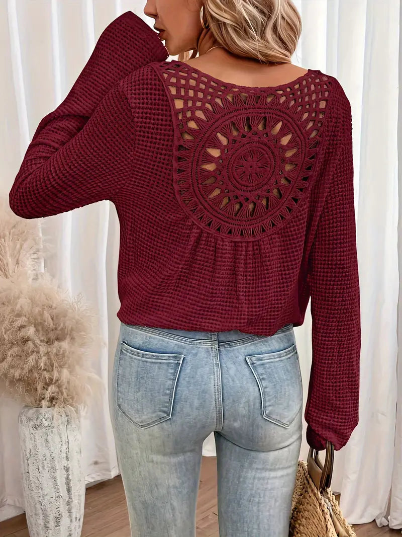 Berg-Feldt | Trendige Damen Sweater Gehäkelte Trendy, Komfortabel