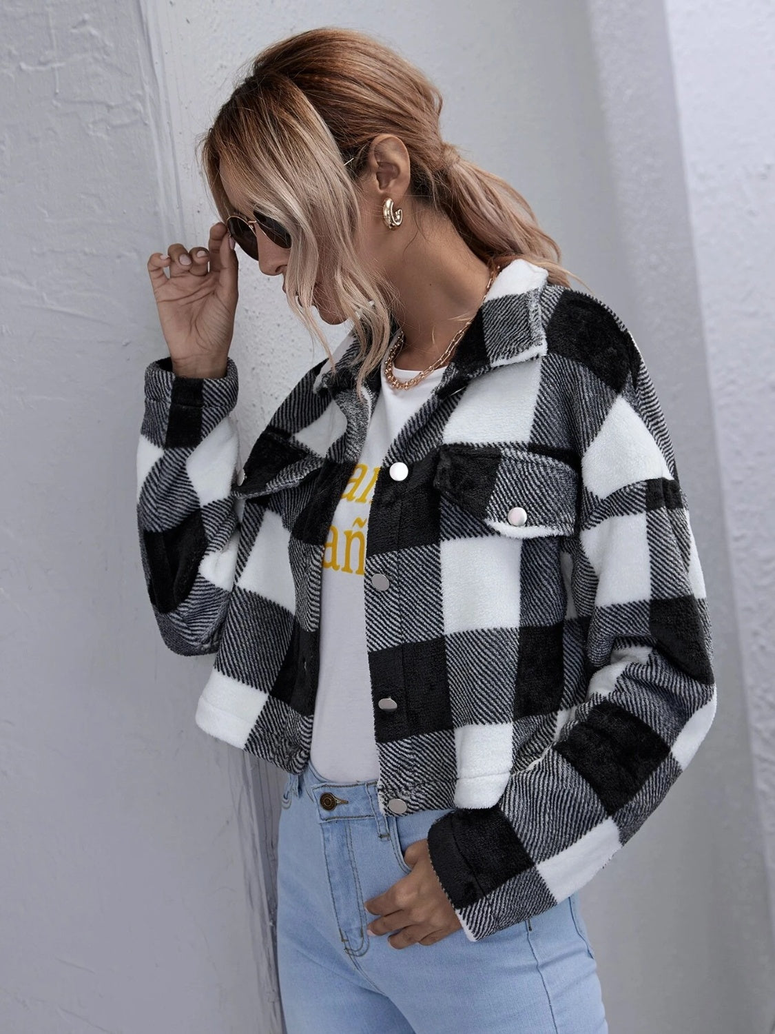 Berg-Feldt | Karierter Button-Down-Kragenjacke