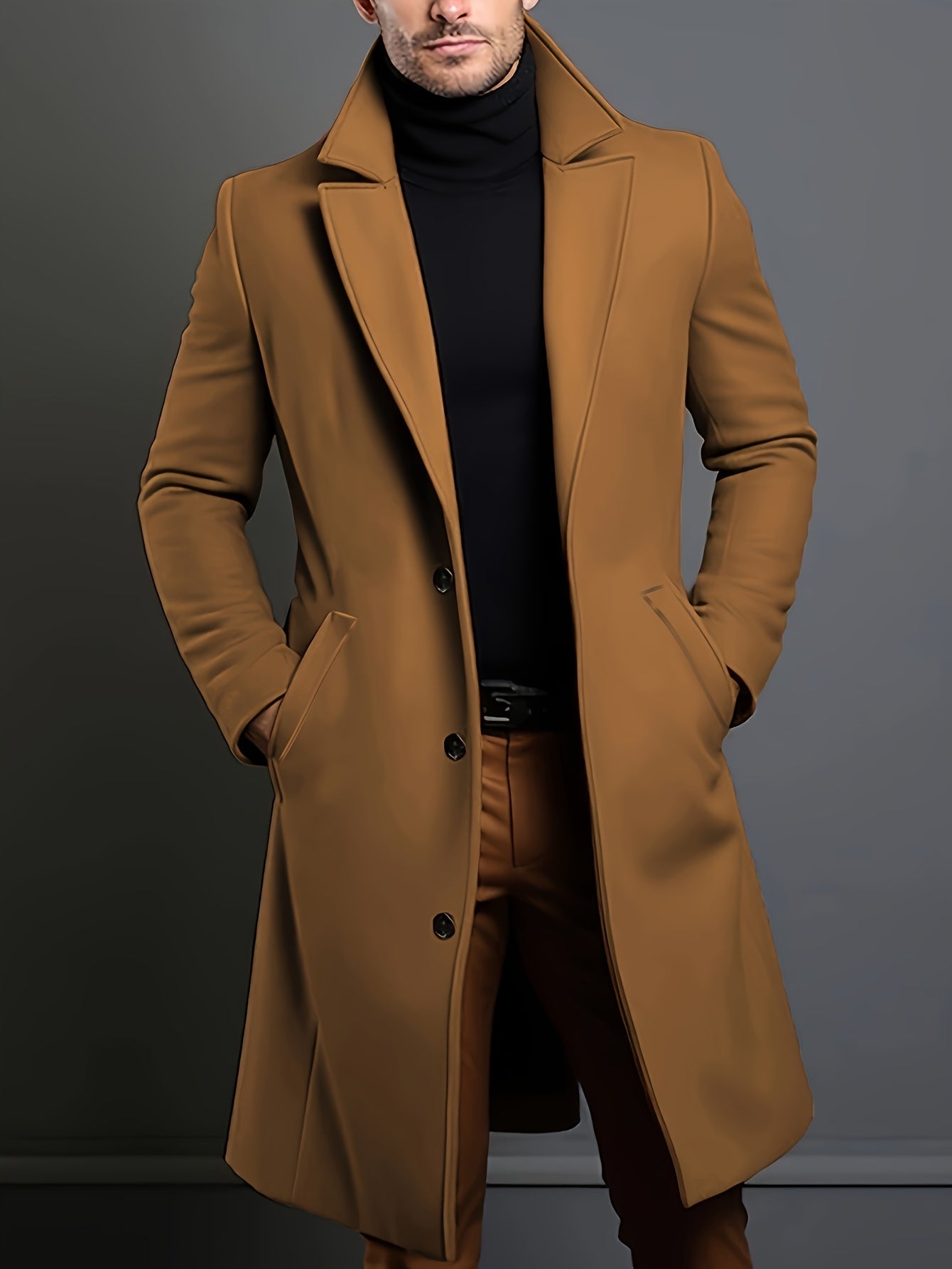 Berg-Feldt | Elegante Lange Jacke Polyester und Wolle Klassisch und Warm