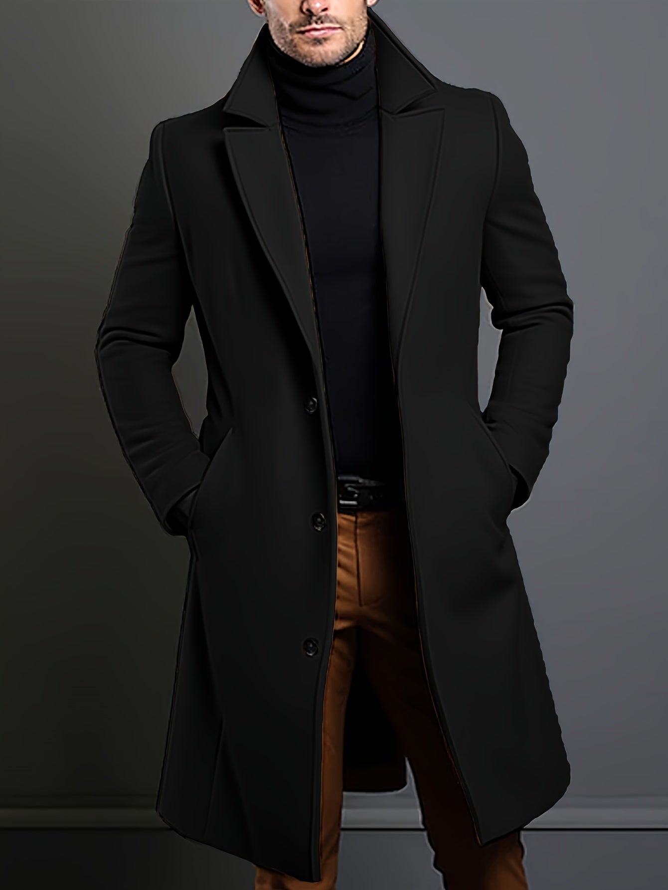 Berg-Feldt | Elegante Lange Jacke Polyester und Wolle Klassisch und Warm