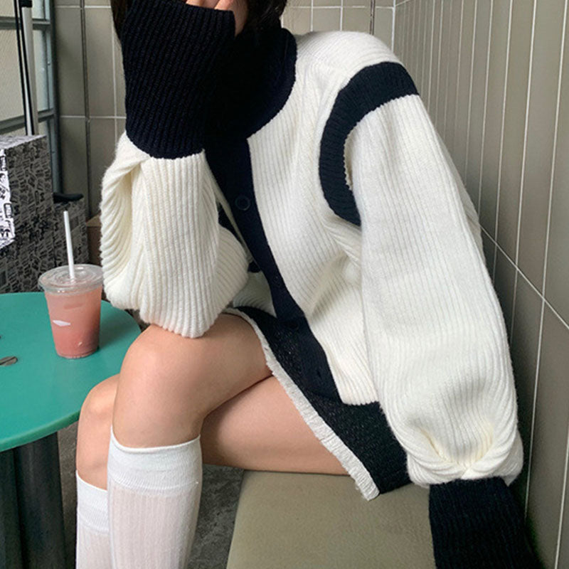 Berg-Feldt | Kontrast Strickcardigan Weich und Warm Moderner Stil