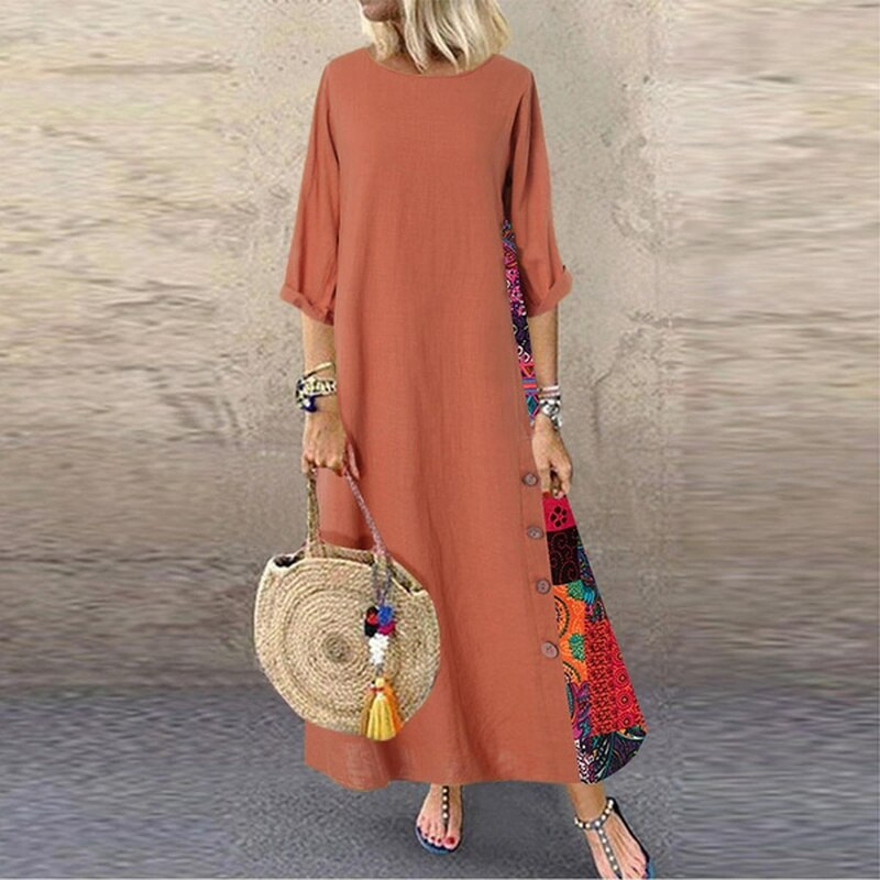 Robe d'été en coton et lin - Cher