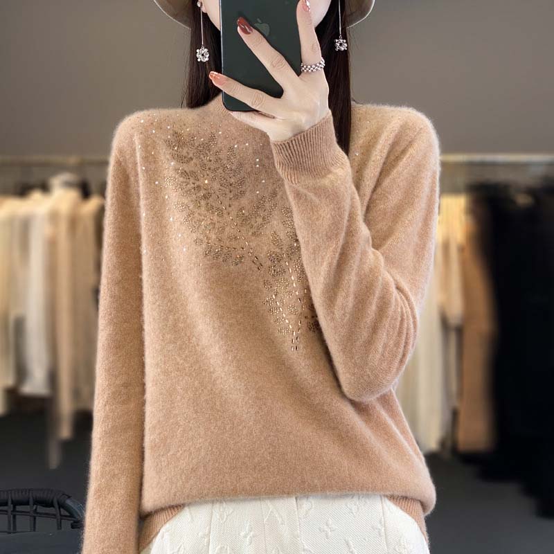 Berg-Feldt | Strickpullover Mit Zartem Blättermuster