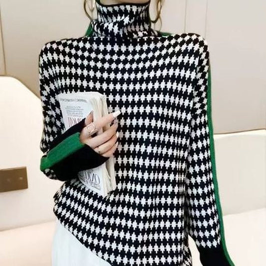 Berg-Feldt | Eleganter Pullover mit schwarz-weißem Karomuster - Berg-Feldt