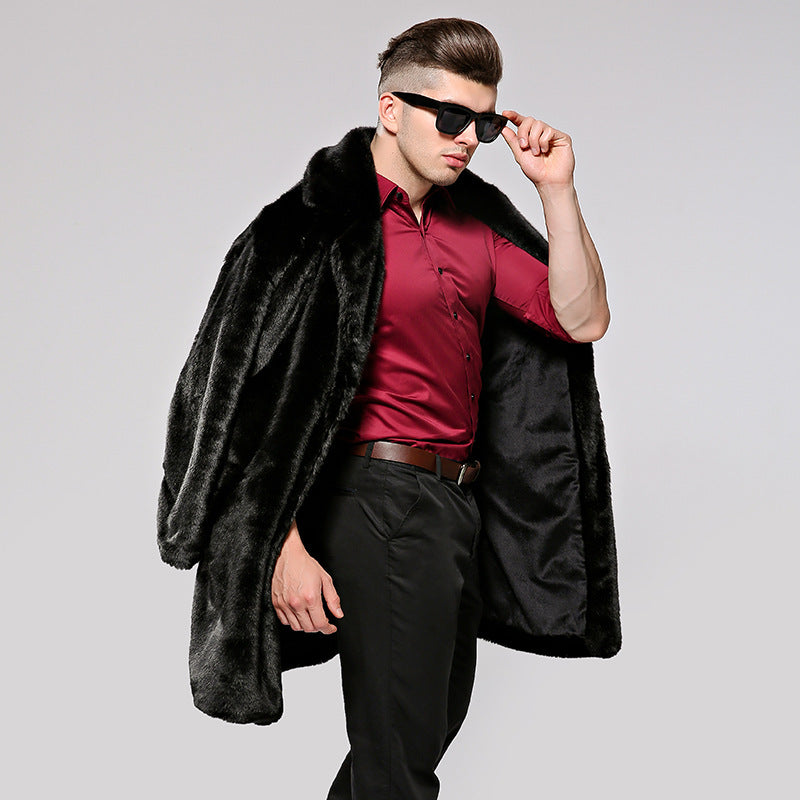Cape luxueux en fausse fourrure pour homme, col volumineux, coupe polyvalente Berg-Feldt