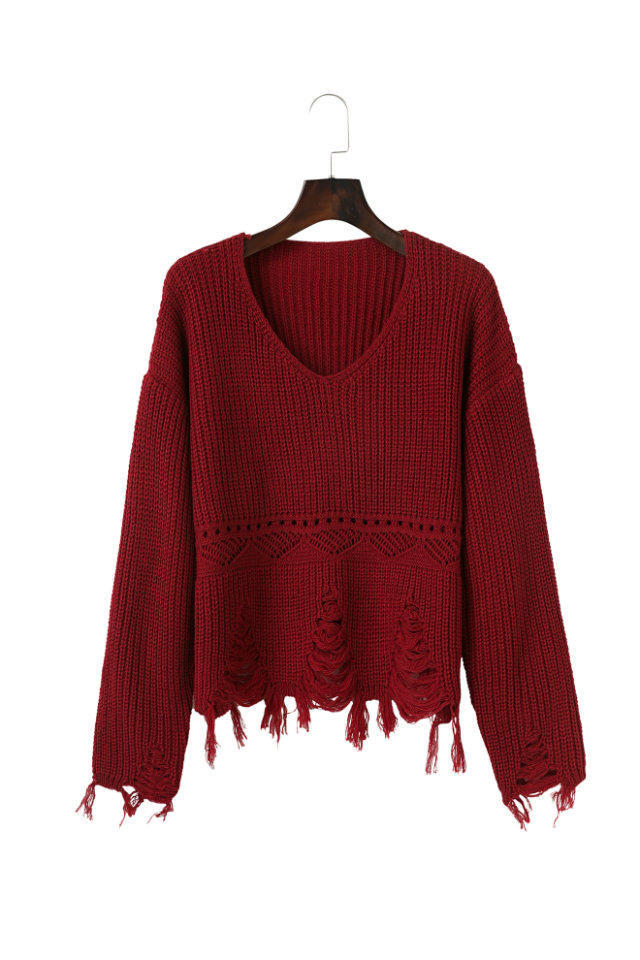 Damen Pullover mit lässigem Fransen-Design Berg-Feldt