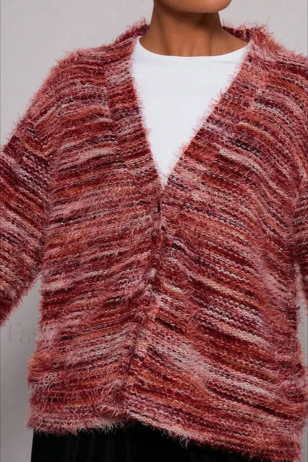 Berg-Feldt | Cardigan vintage rayé à col en V