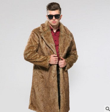 Manteau en fausse fourrure pour homme, coupe élégante, revers ferme, Berg-Feldt